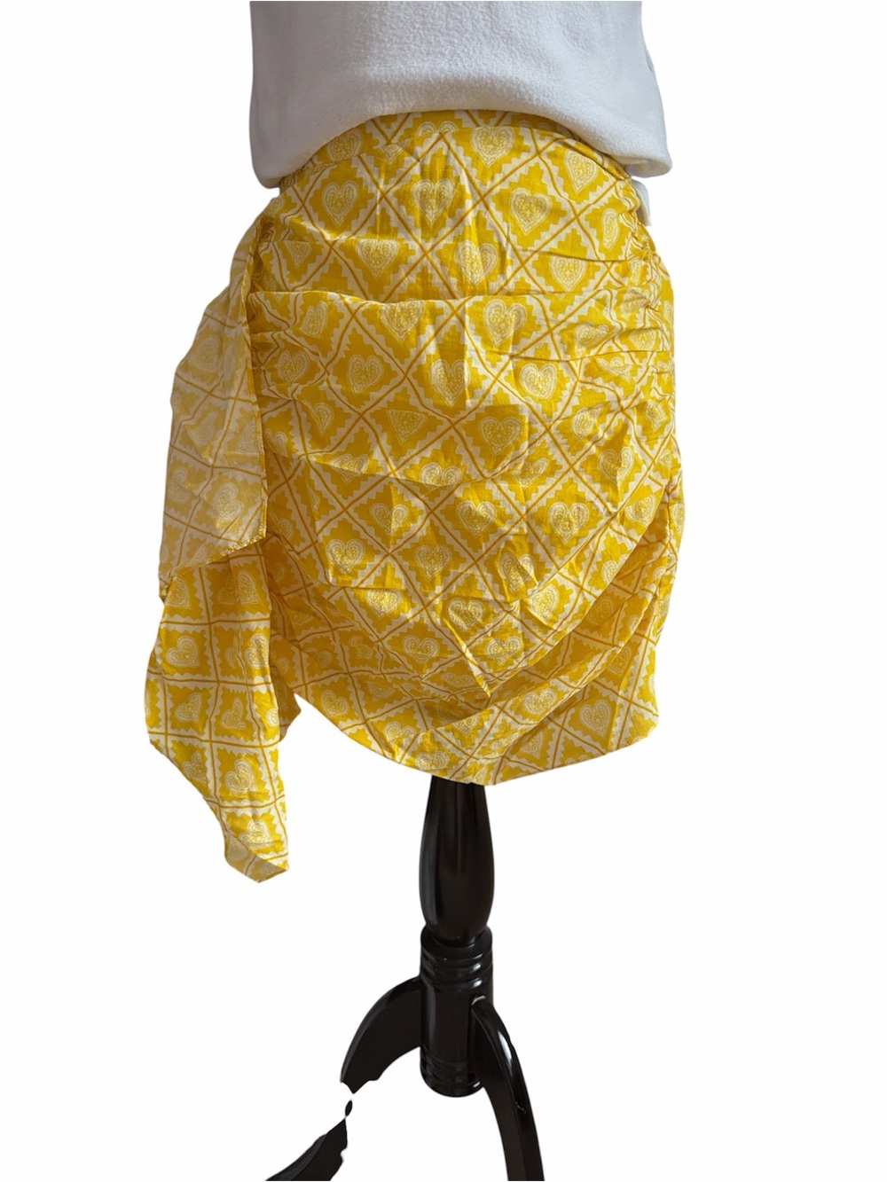 RHODE Yellow Patterned Ruched Mini Skirt - Picture 2 of 5